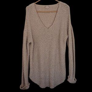 Hem & Thread Womens Popcorn Knit Sweater Size Large Textured LS Chunky Oversized